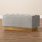 Baxton Studio Powell Glam and Luxe Grey Velvet Fabric and Gold PU Leather Storage Ottoman 175-11236-Zoro - alternate 3